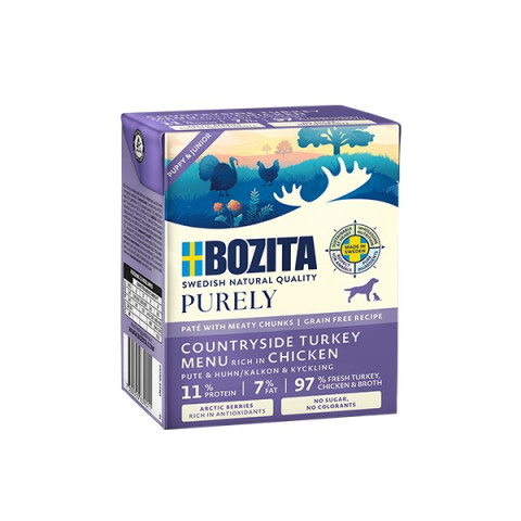 Bozita Purely indyk, kurczak puppy 370 g