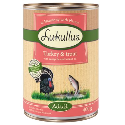 Lukullus Naturkost indyk, pstrąg adult 400 g × 6