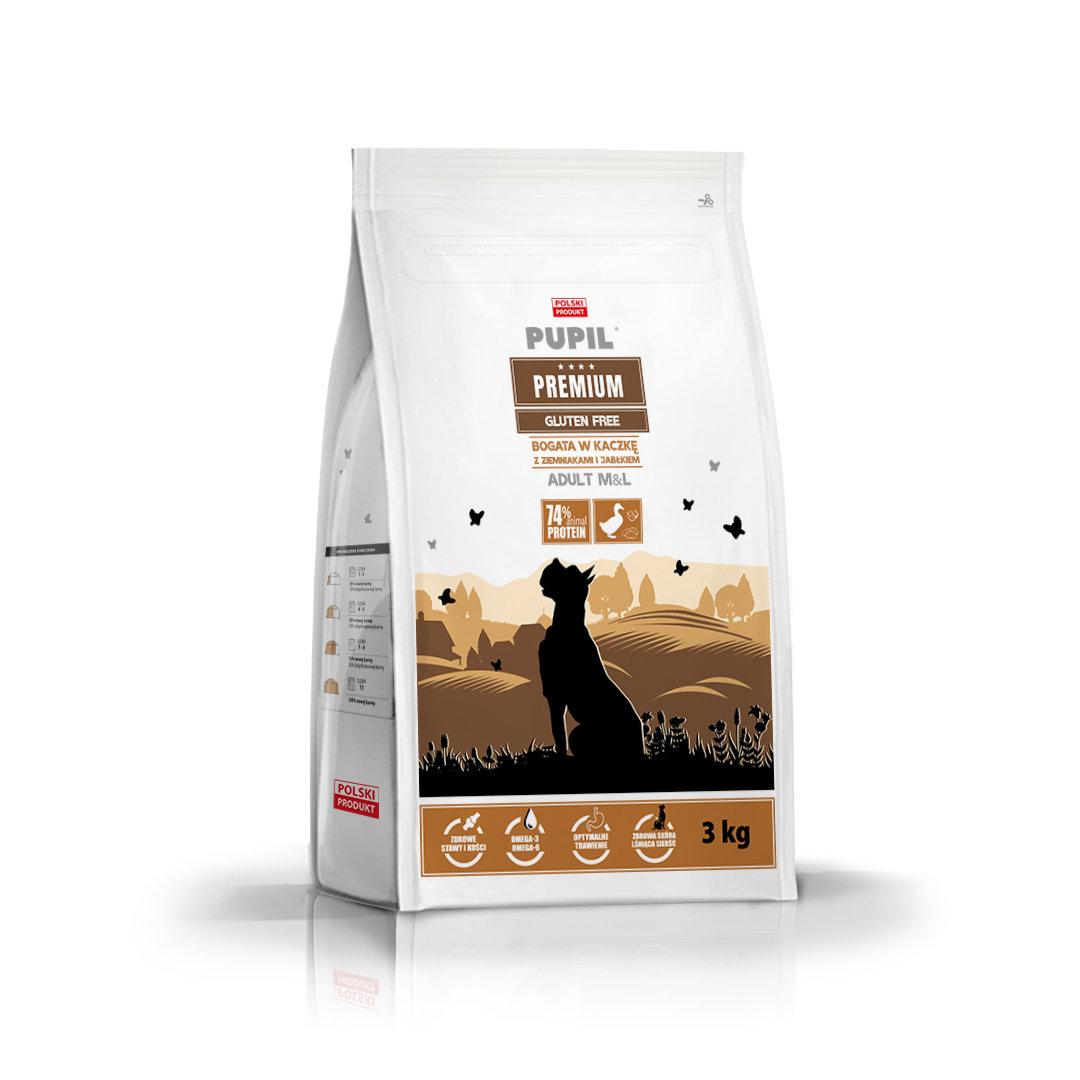 Pupil Premium Gluten Free kaczka adult średnie i duże rasy 3 kg