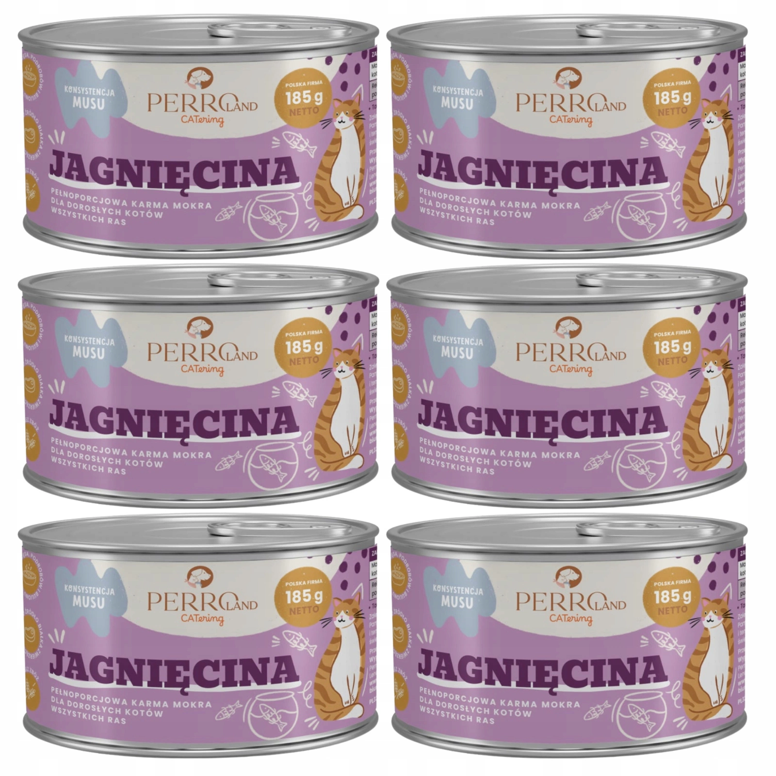 Perro PERROland CATering jagnięcina pasztet adult 185 g × 6