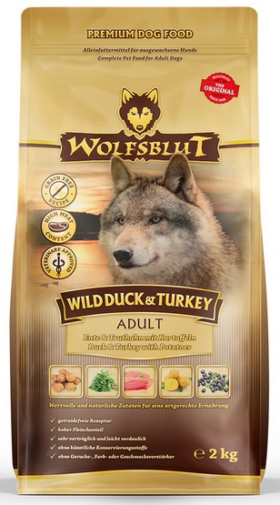 Wolfsblut Wild Duck & Turkey indyk, kaczka adult 2 kg
