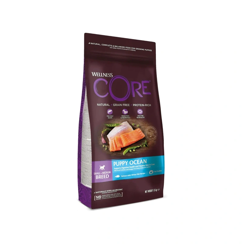 Wellness CORE białoryba, łosoś puppy małe rasy, średnie rasy 1,5 kg