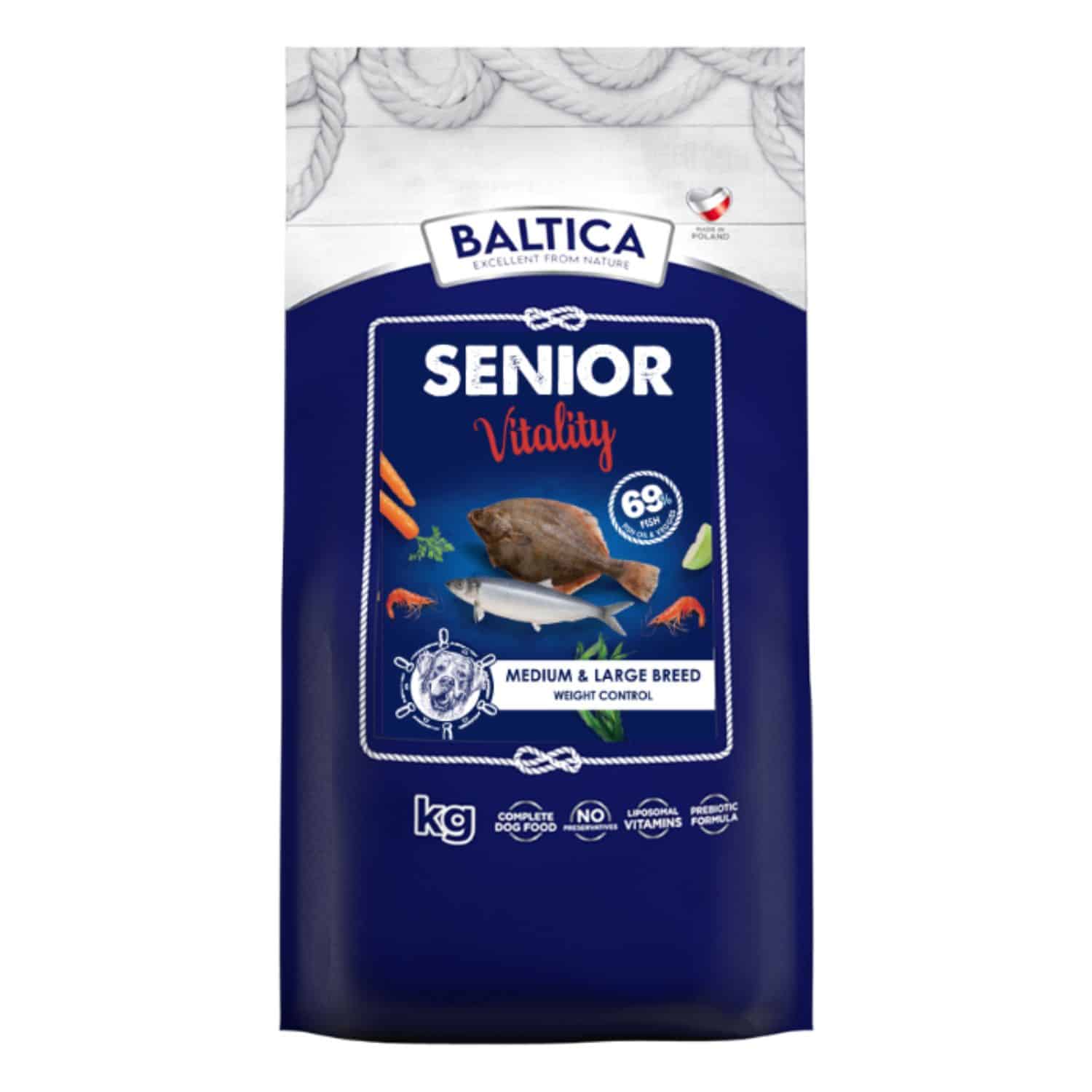 Baltica Senior Vitality flądra, szprot, śledź senior średnie rasy, duże rasy 12 kg