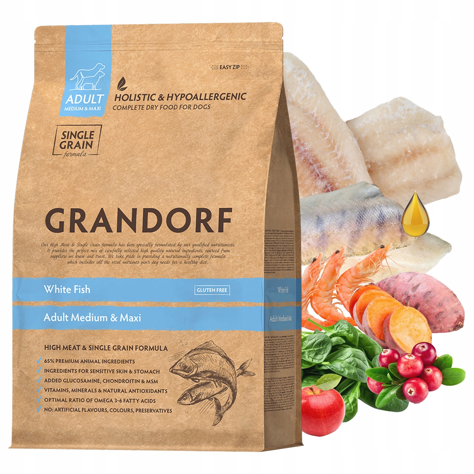 Grandorf białoryby adult średnie rasy, duże rasy 10 kg
