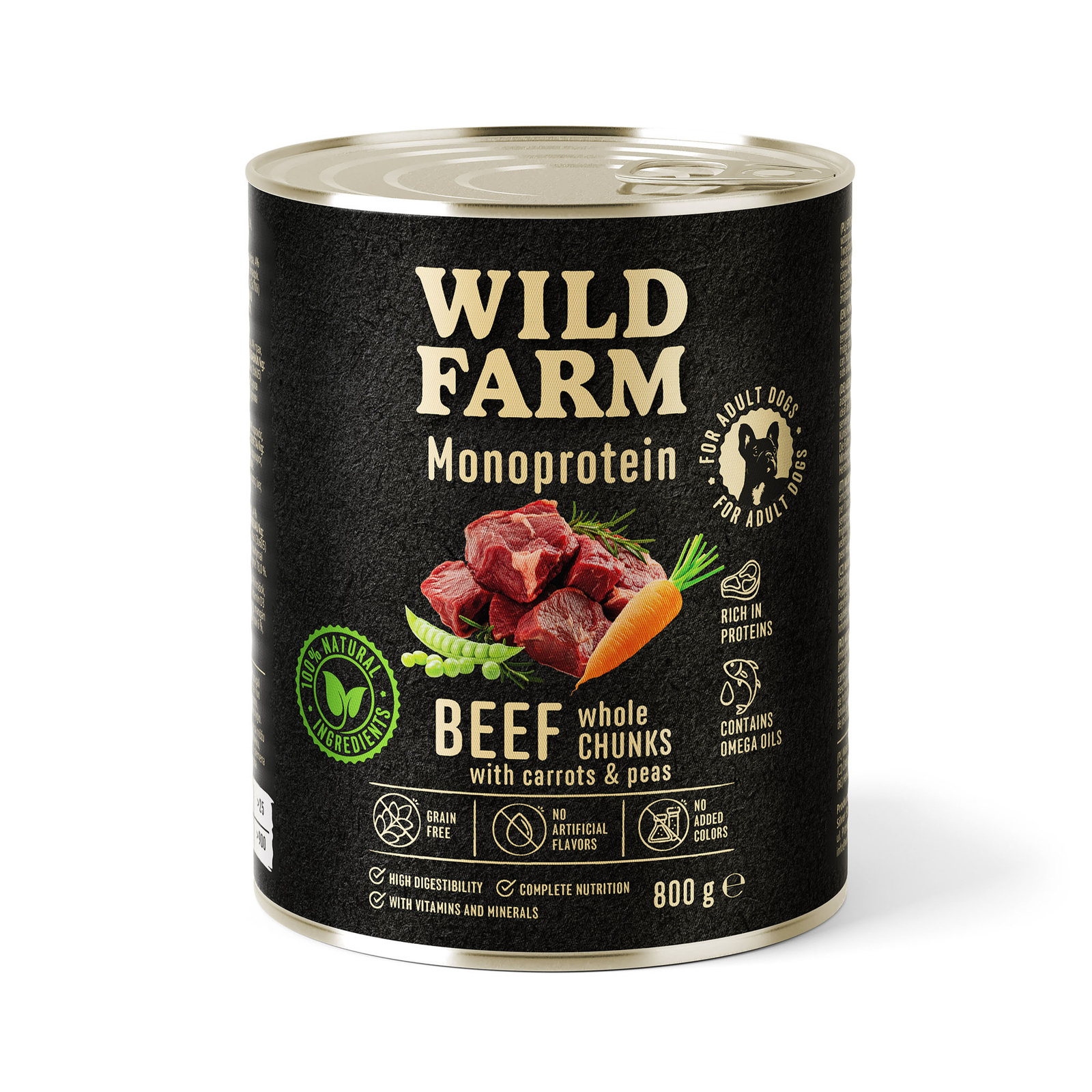 Wild Farm Monoprotein wołowina adult 800 g