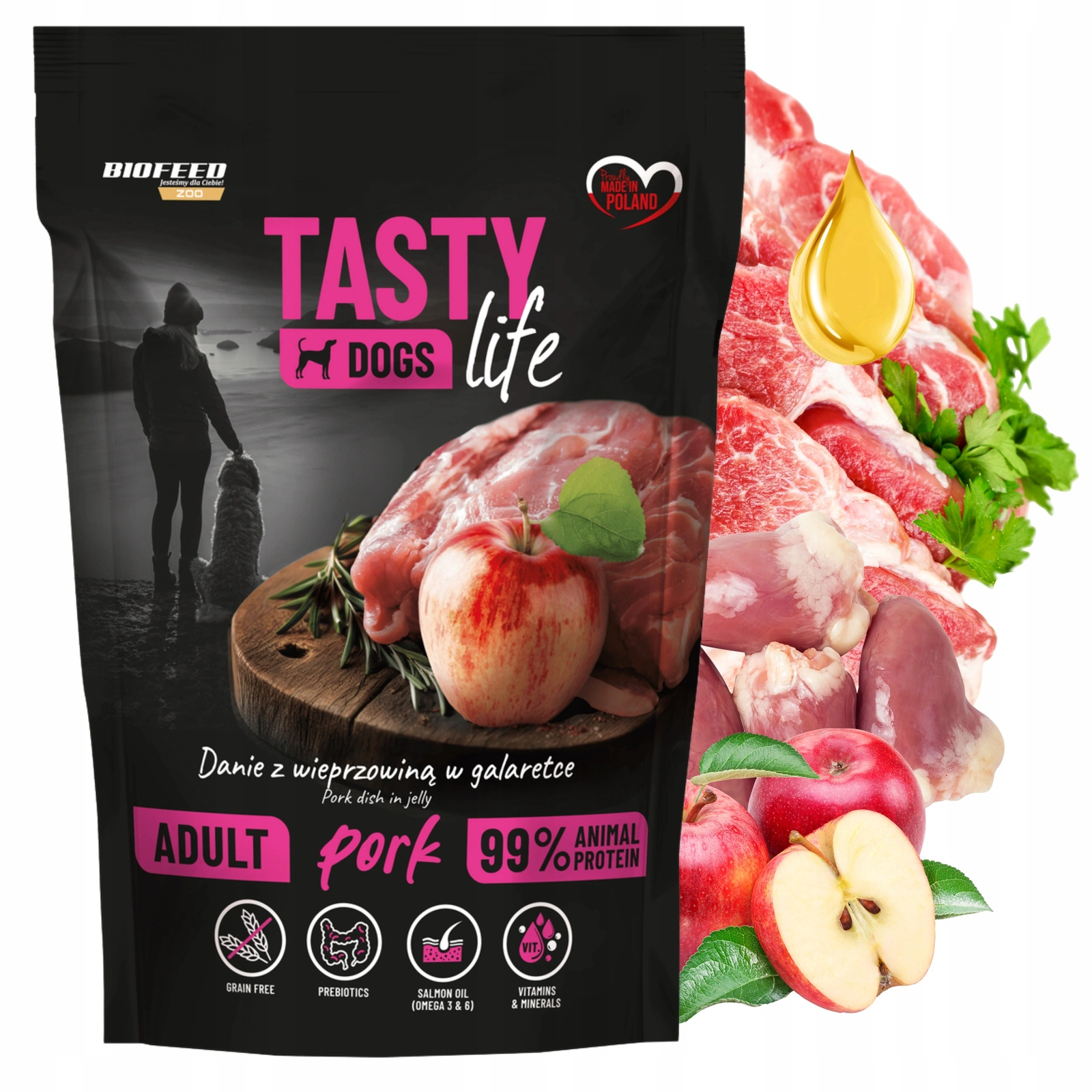 BioFeed Tasty Dogs Life wieprzowina adult 500 g