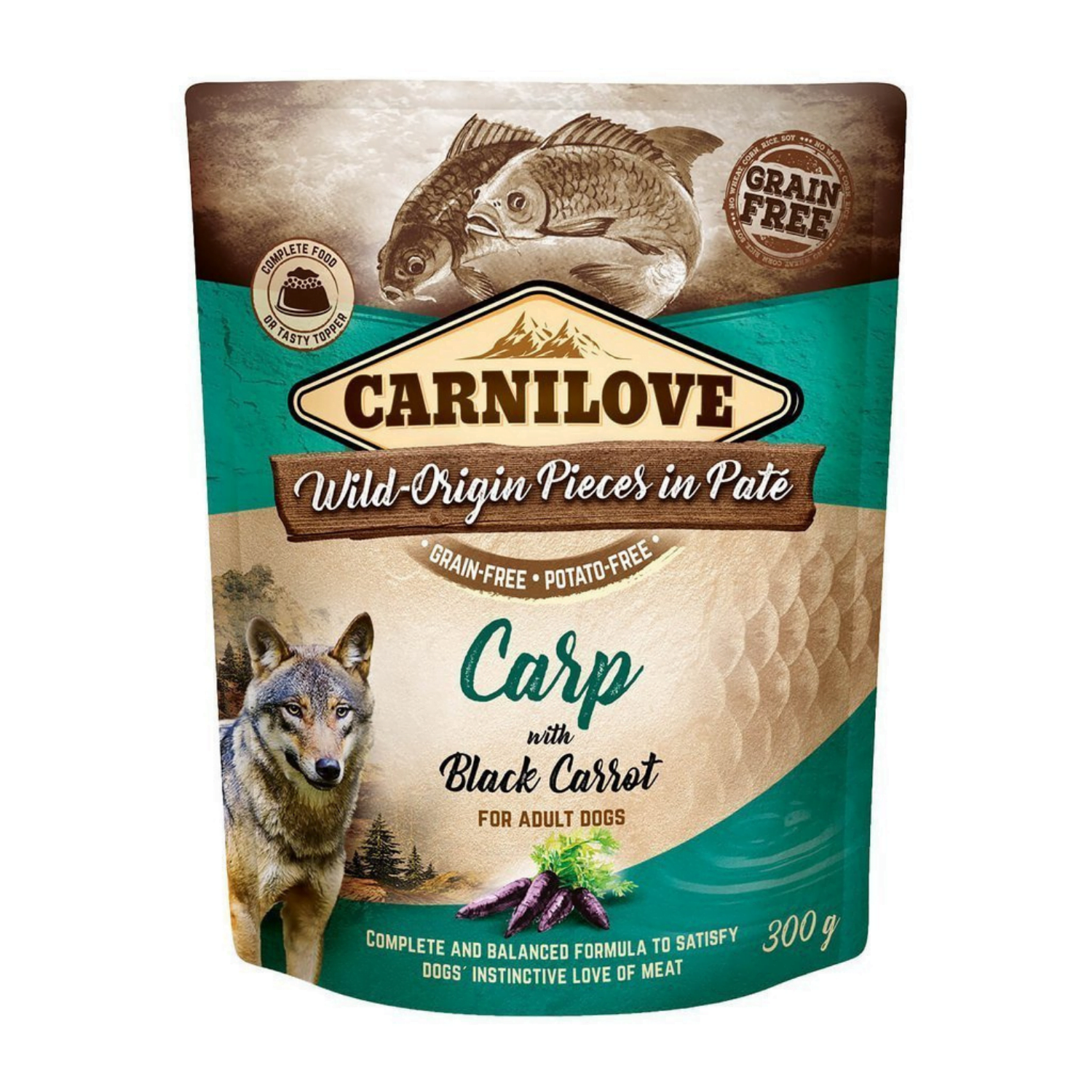 Carnilove karp, czarna marchew adult 300 g