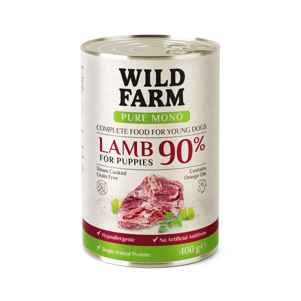 Wild Farm Pure Mono jagnięcina puppy 400 g