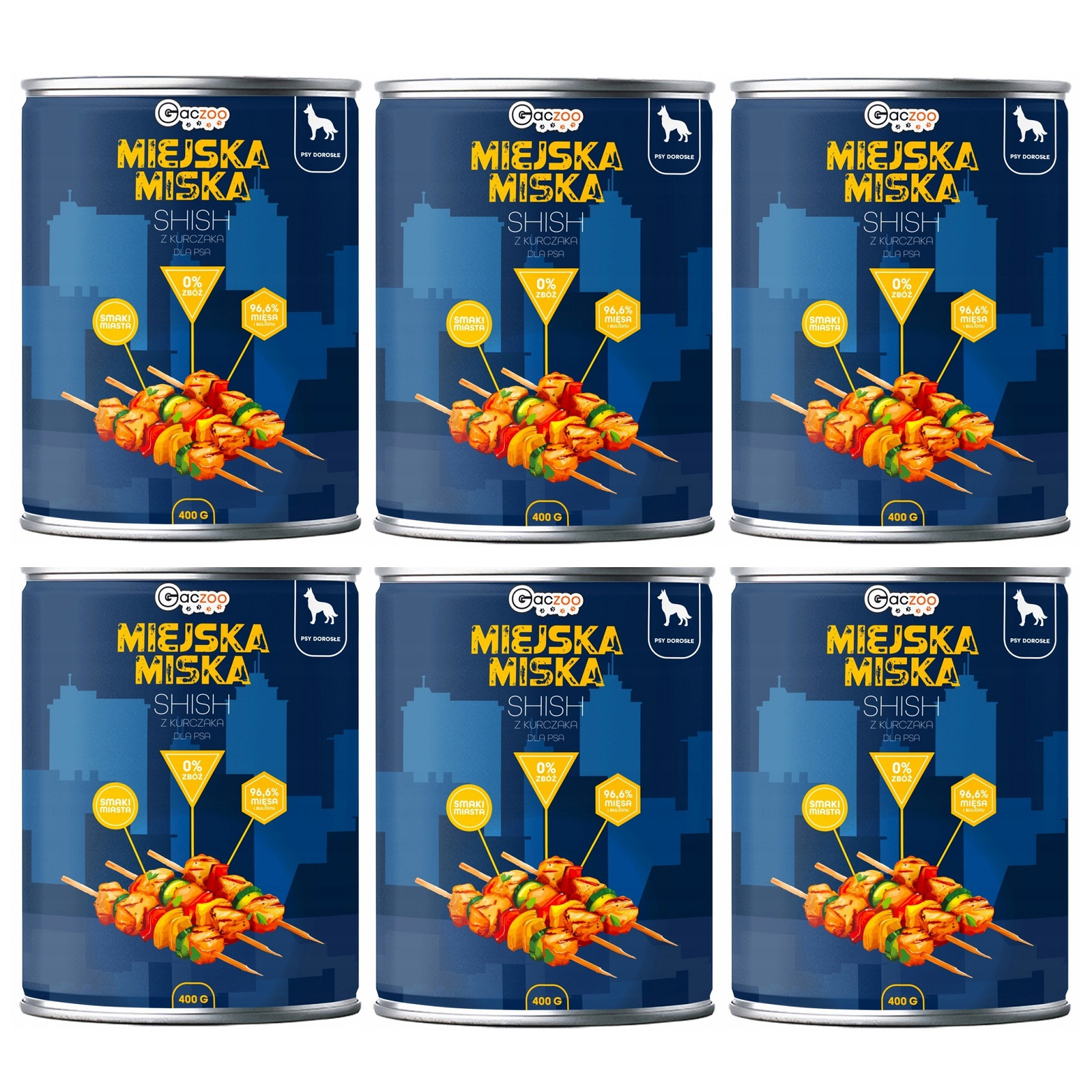 Gaczoo Miejska Miska kurczak 400 g × 6