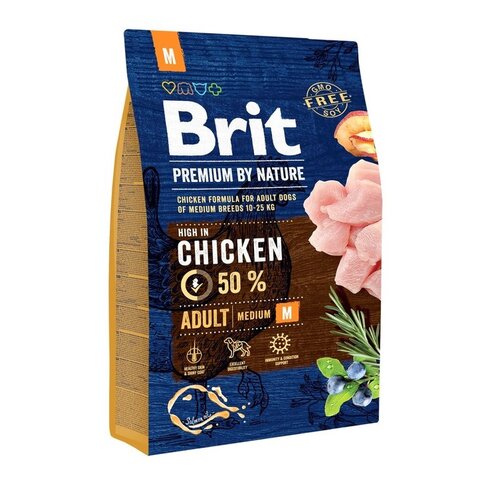 Brit Premium By Nature kurczak adult średnie rasy 3 kg