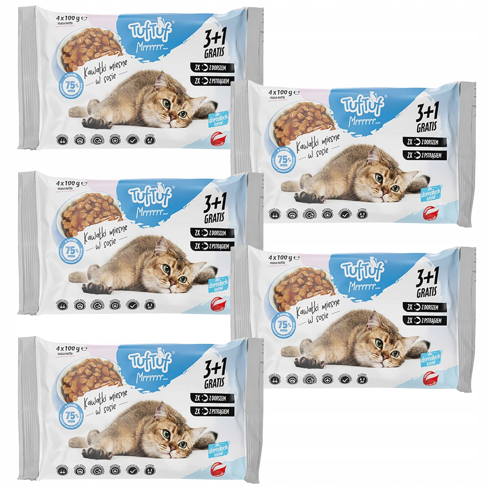 Tuf Tuf mix smaków w sosie adult 100 g × 20
