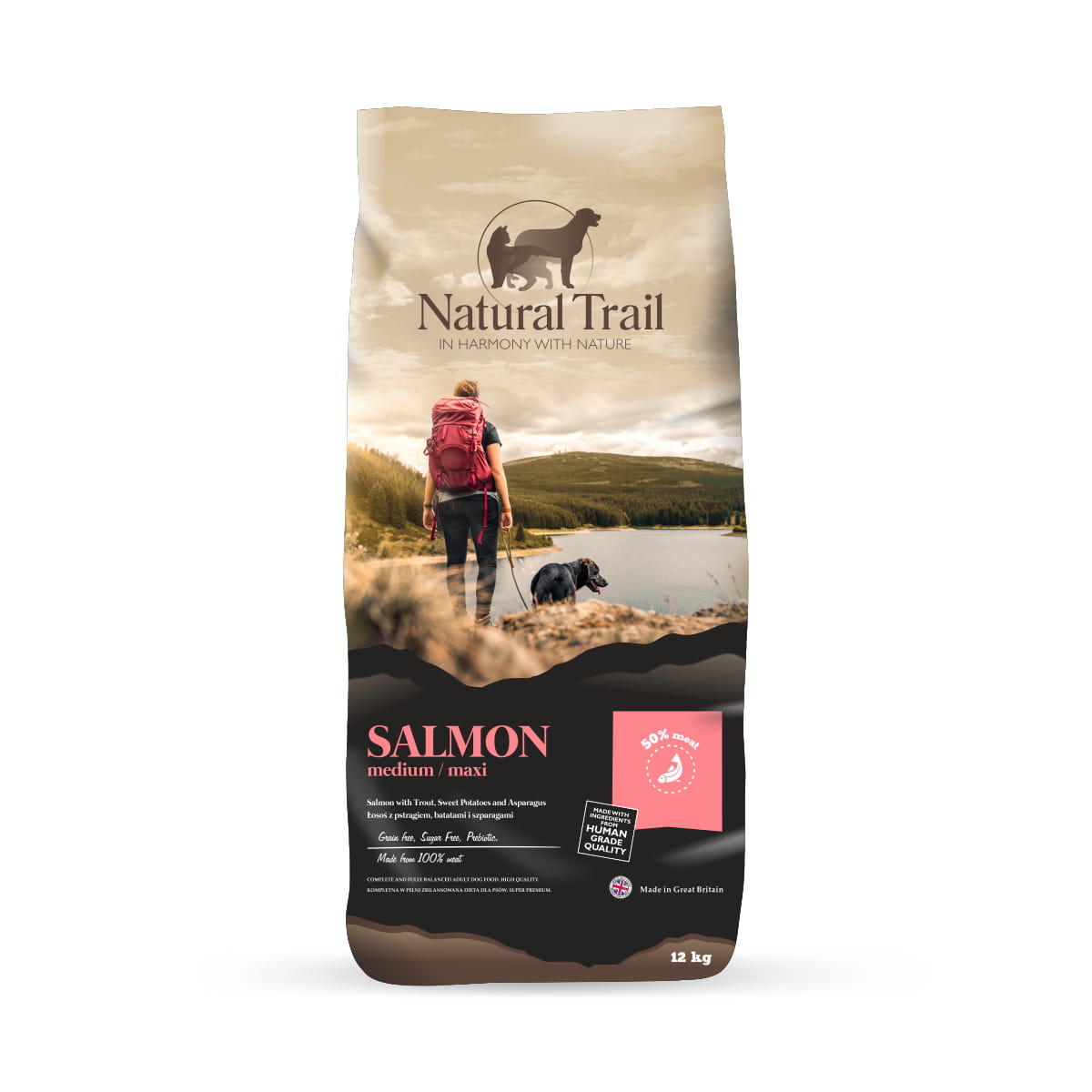 Natural Trail pstrąg, łosoś adult średnie rasy 12 kg
