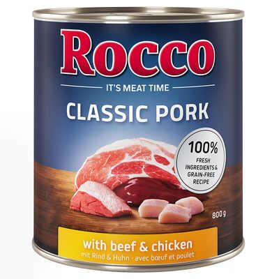 Rocco Classic kurczak, wieprzowina, wołowina adult 800 g × 24