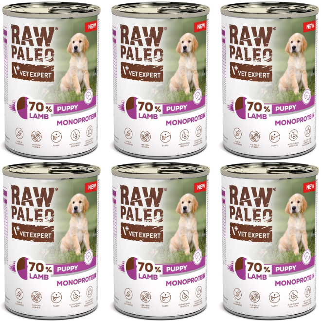 VetExpert Raw Paleo jagnięcina puppy 400 g × 6