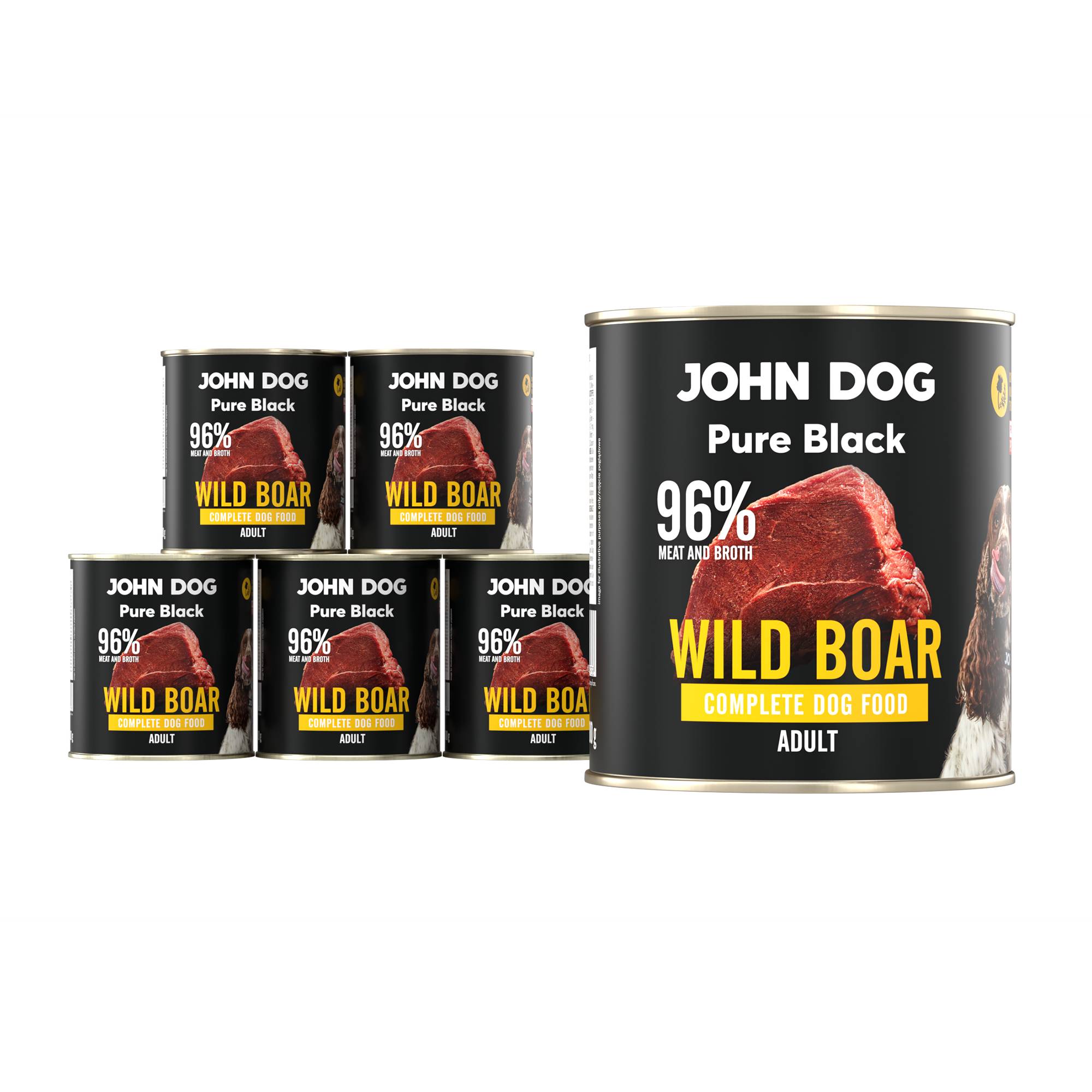 John Dog Pure Black dzik adult 800 g × 6