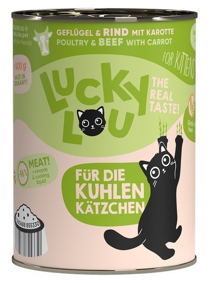 Lucky Lou Lifestage drób, wołowina kitten 400 g
