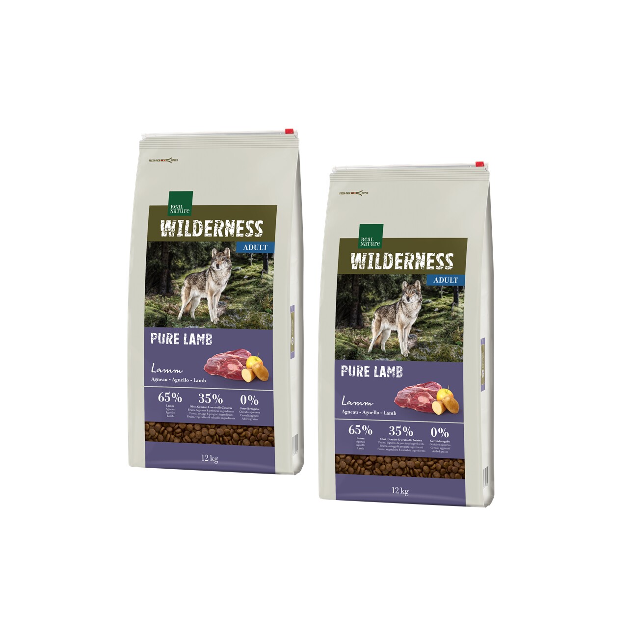 REAL NATURE Wilderness jagnięcina adult 12 kg × 2
