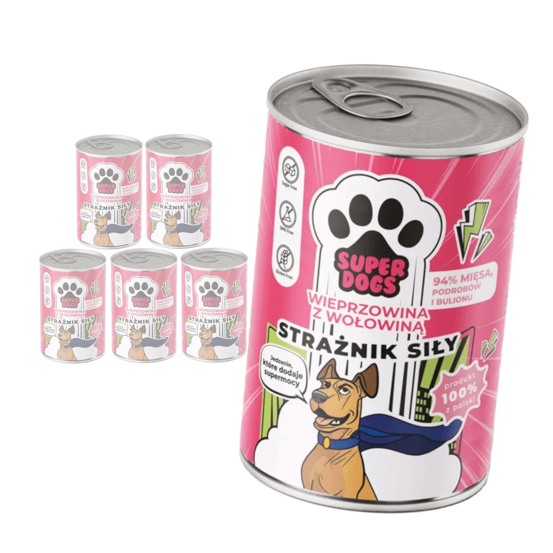 Uniszki Superdogs wieprzowina, wołowina 400 g × 6