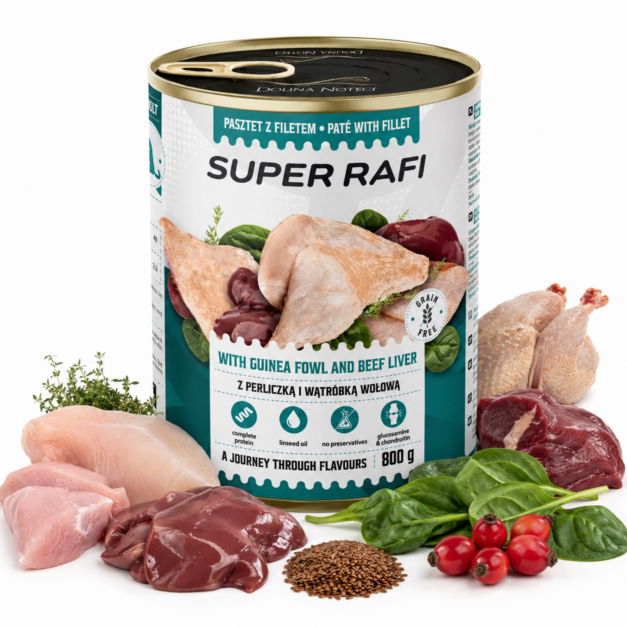 Rafi Super Rafi perliczka, wątróbka wołowa adult 800 g