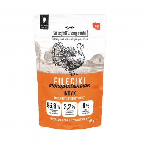 Wiejska Zagroda Fileciki Digestive Sensitive indyk kawałki adult 85 g