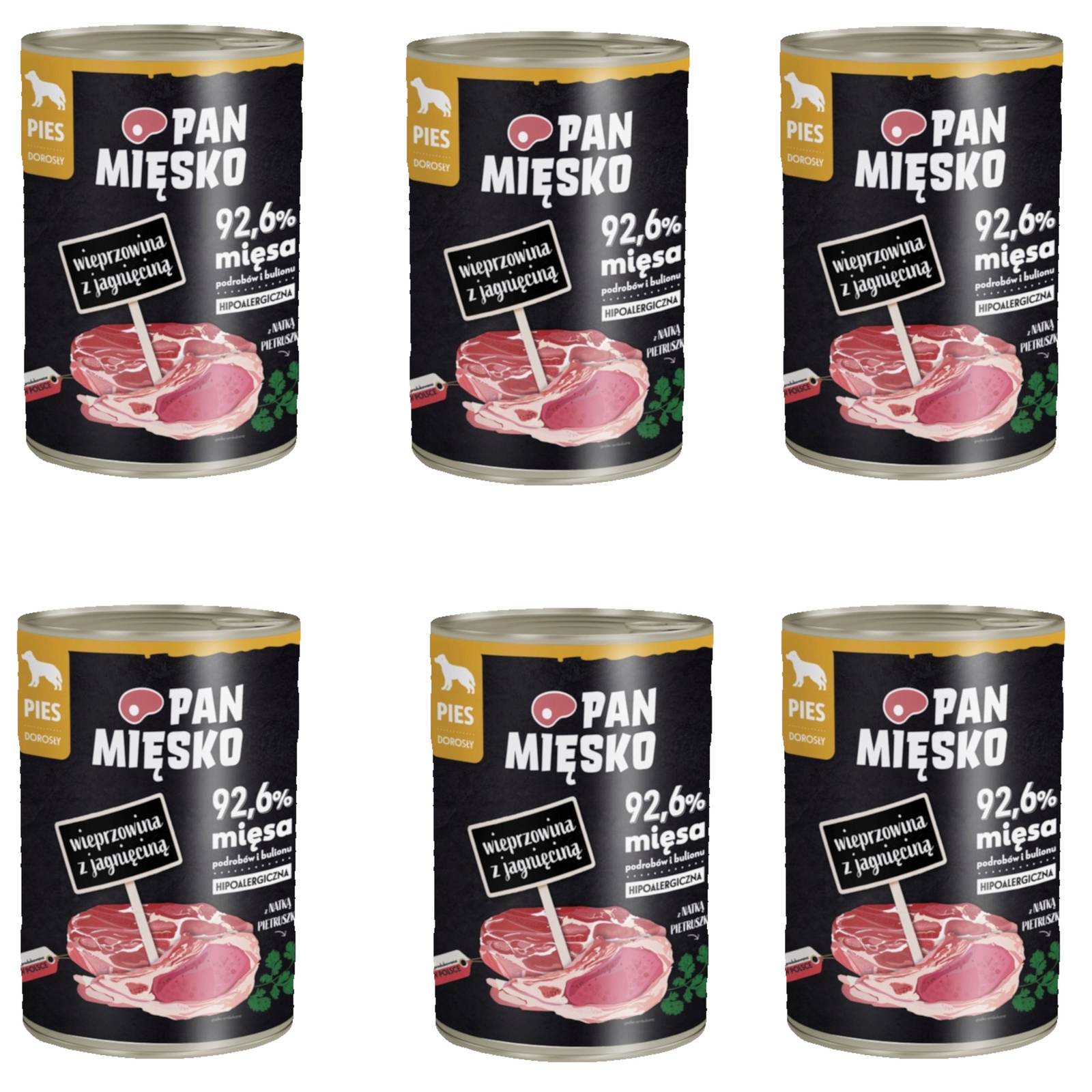 Pan Mięsko wieprzowina, jagnięcina adult 400 g × 6