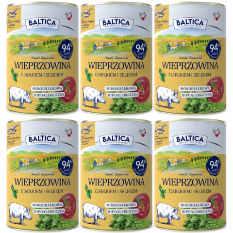 Baltica Smaki Regionów wieprzowina z jabłkiem adult 400 g × 6