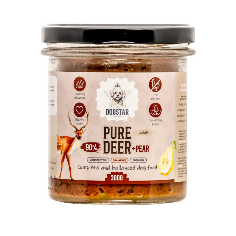 Dogstar Pure jeleń z gruszką adult 300 g