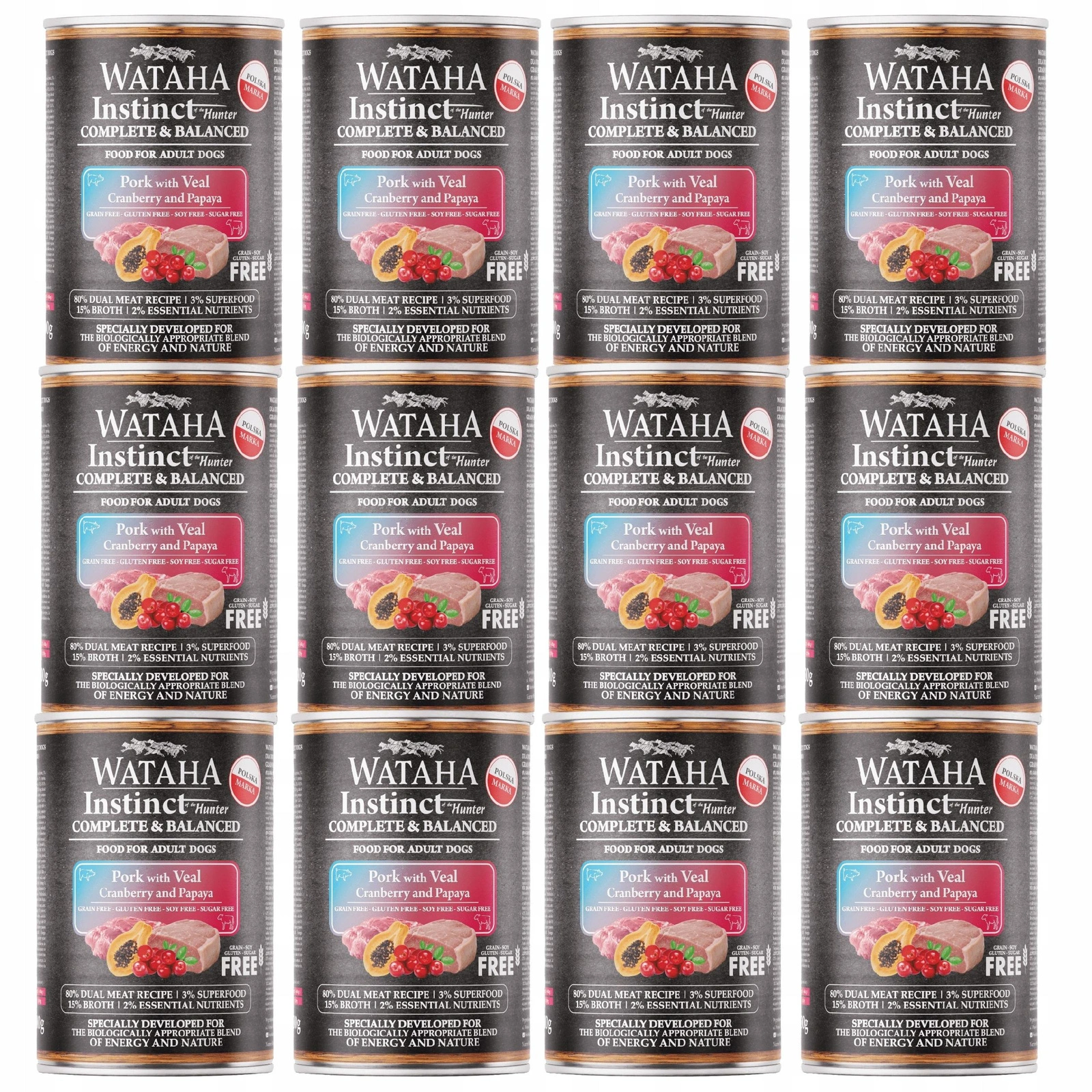 Wataha Instinct cielęcina, wieprzowina adult 400 g × 12
