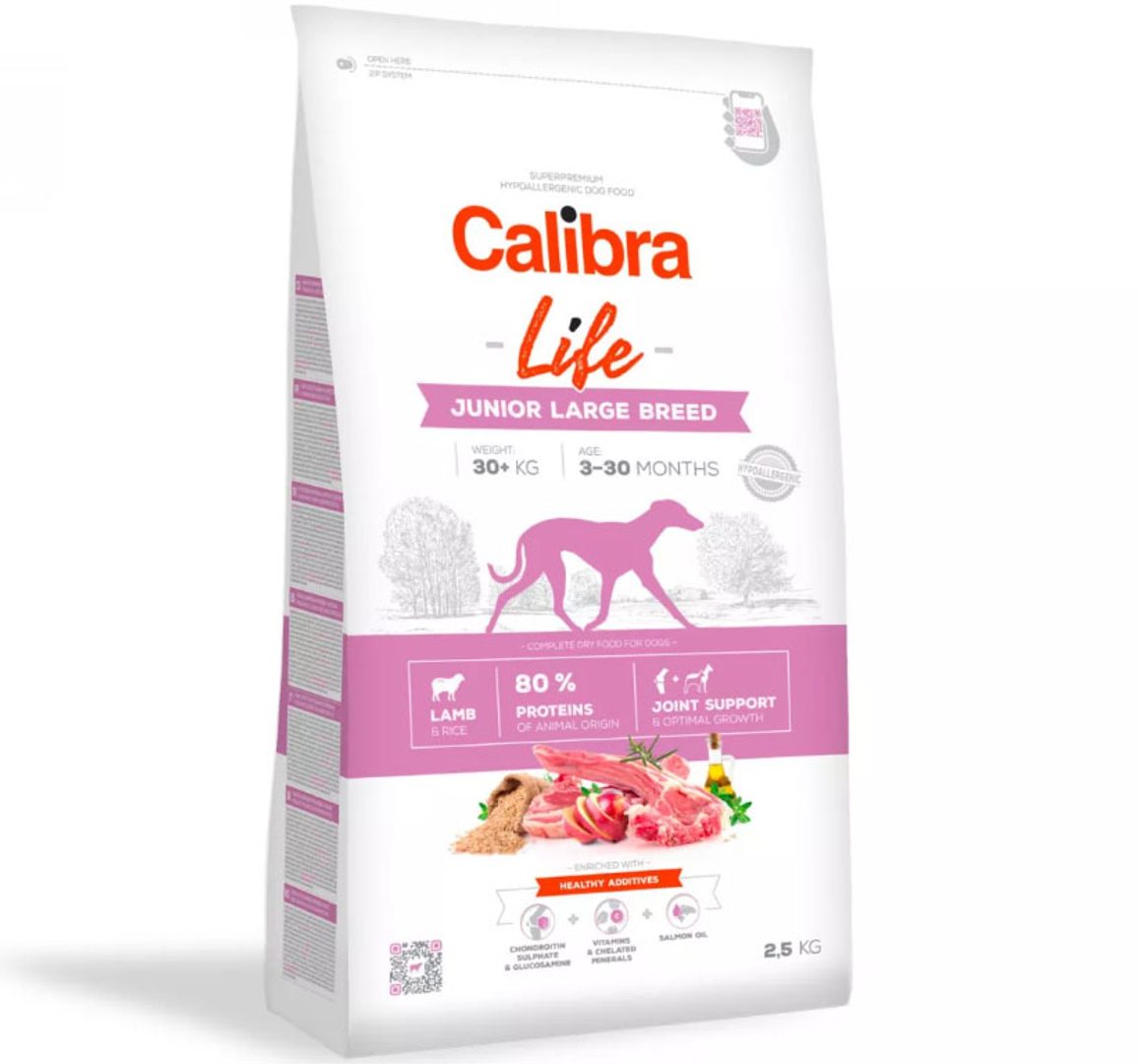 Calibra Dog Life jagnięcina junior duże rasy 2,5 kg