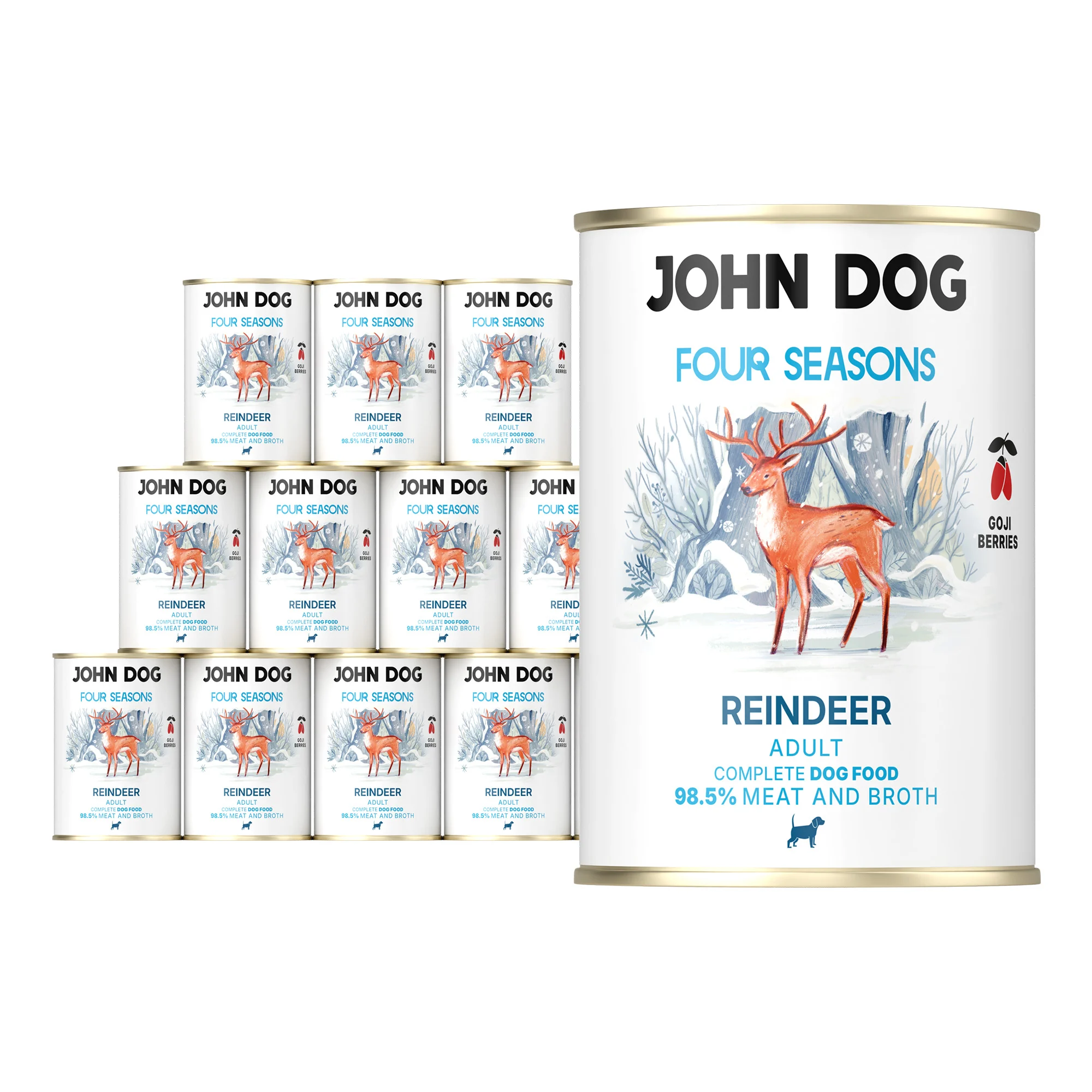 John Dog Four Seasons renifer adult 400 g × 12