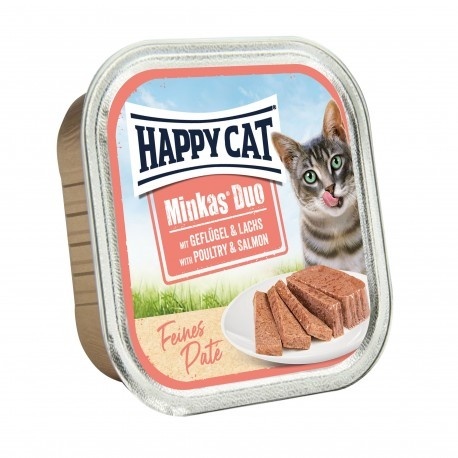 Happy Cat Minkas Duo kurczak, łosoś pasztet adult 100 g