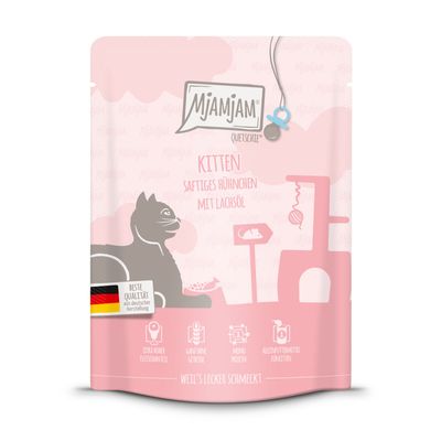 MjAMjAM Quetschie kurczak z olejem z łososia kitten 300 g × 6