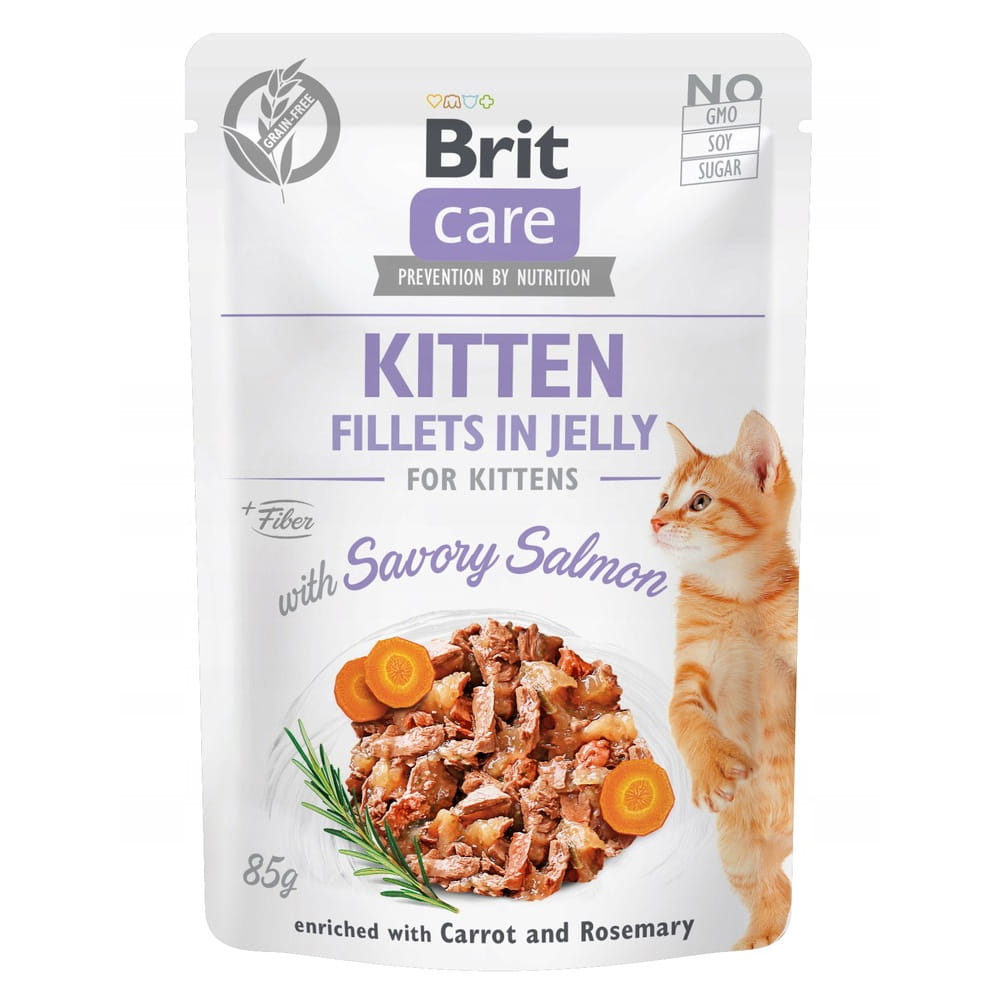 Brit Care łosoś z marchewką w galaretce kitten 85 g