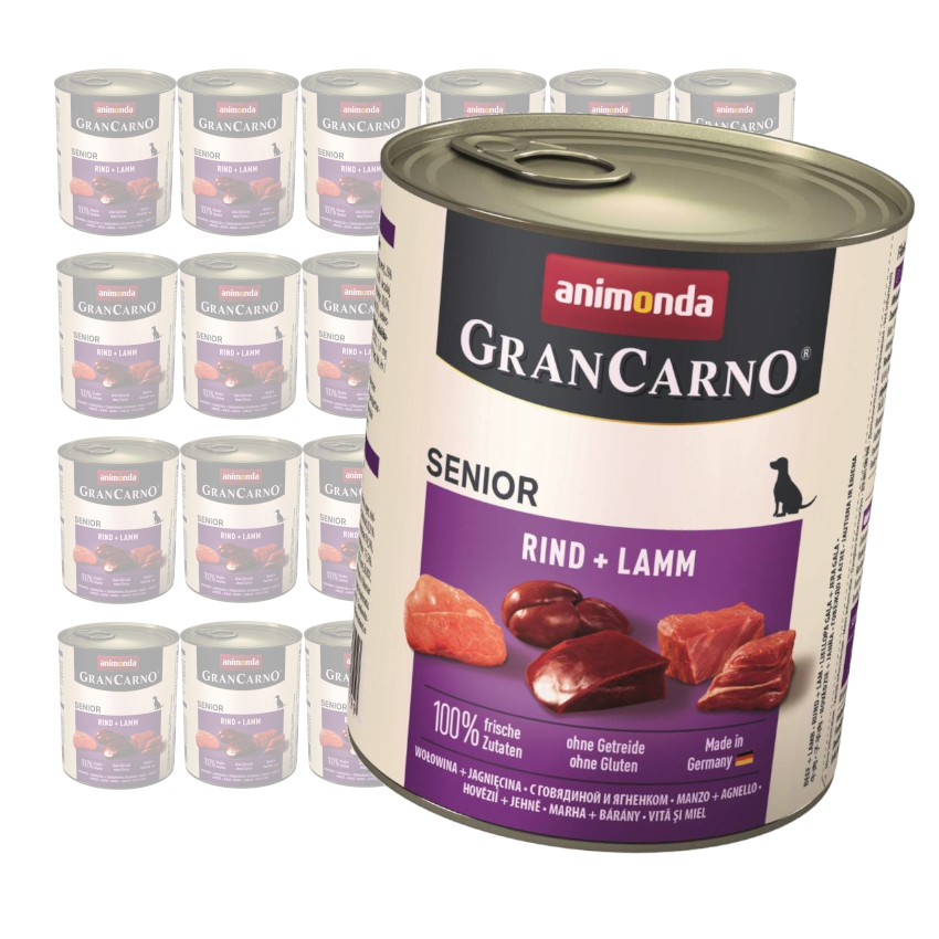 Animonda GranCarno wołowina, jagnięcina senior 800 g × 24