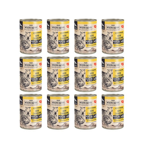 Wiejska Zagroda indyk, jagnięcina adult 400 g × 12