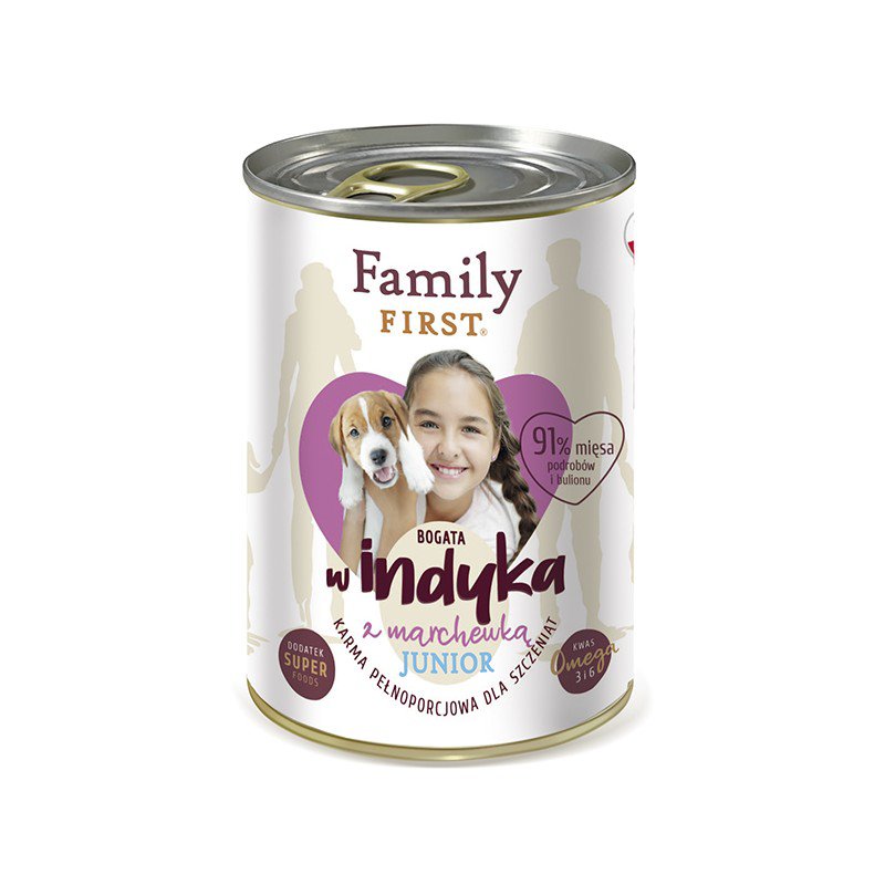 Family First indyk z marchewką junior 400 g