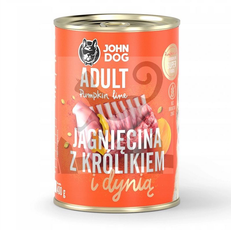 John Dog Pumpkin Line jagnięcina, królik adult 400 g