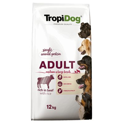 Tropidog Premium wołowina adult średnie rasy, duże rasy 12 kg × 2