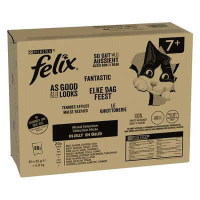 Purina Felix mix smaków w galaretce senior 85 g × 80