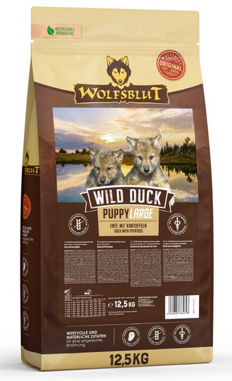 Wolfsblut Wild Duck kaczka z ziemniakiem puppy duże rasy 12,5 kg