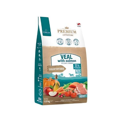 Pokusa Premium Selection cielęcina, łosoś adult 12 kg