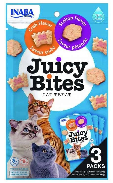 Inaba Juicy Bites krab, przegrzebki 11 g × 3