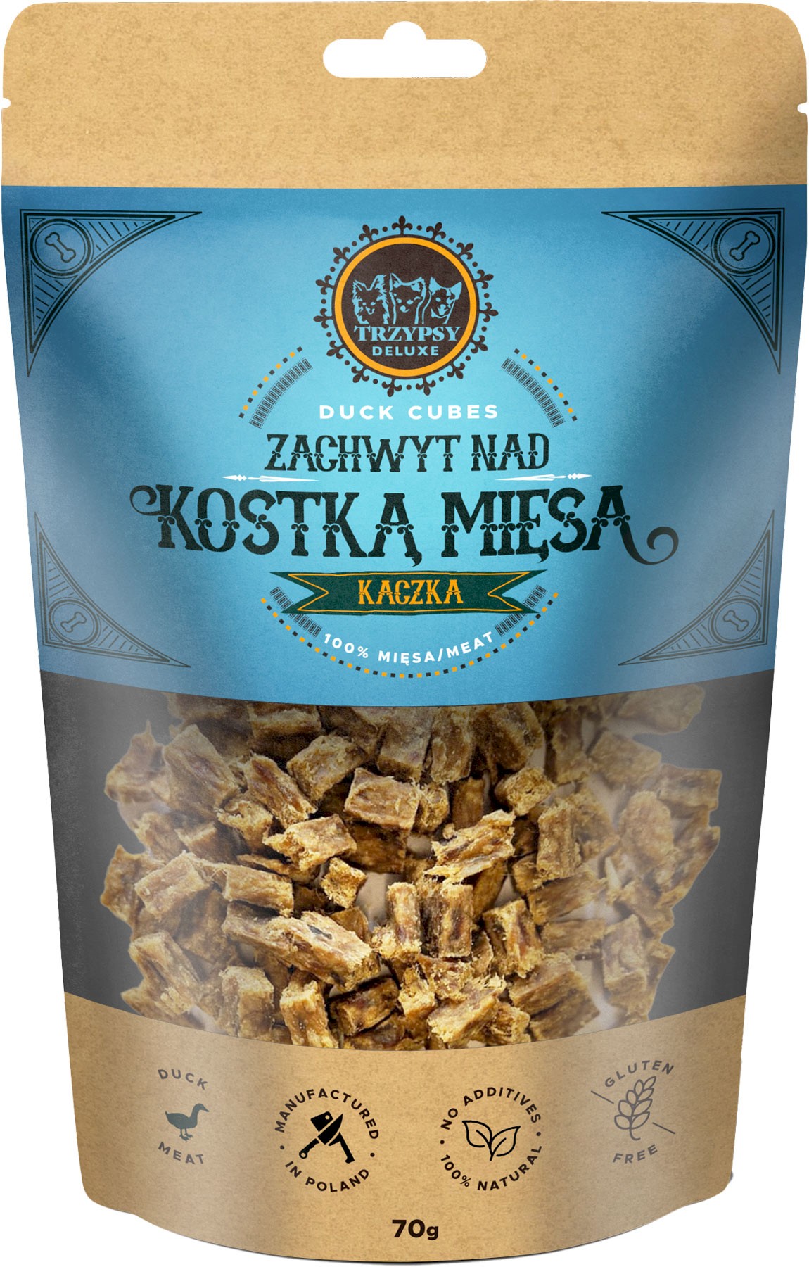 Trzy Psy Zachwyt Nad Kostką Mięsa kaczka 70 g