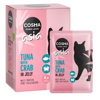 Cosma Asia Indoor tuńczyk, krab w galaretce 100 g × 6