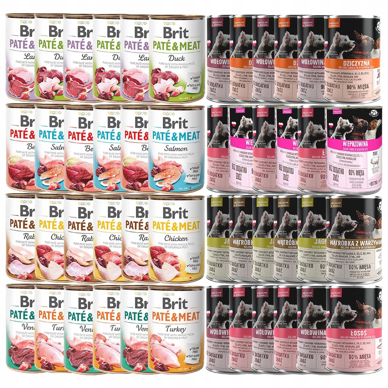 Brit Pate & Meat dziczyzna, wołowina adult 400 g × 48