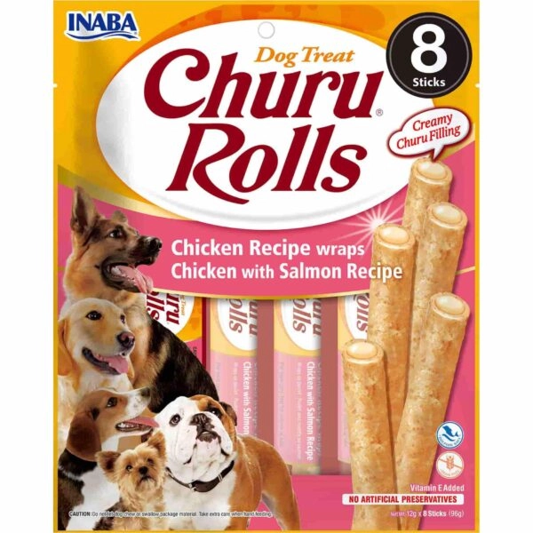 Inaba Churu Rolls kurczak, łosoś 12 g × 8