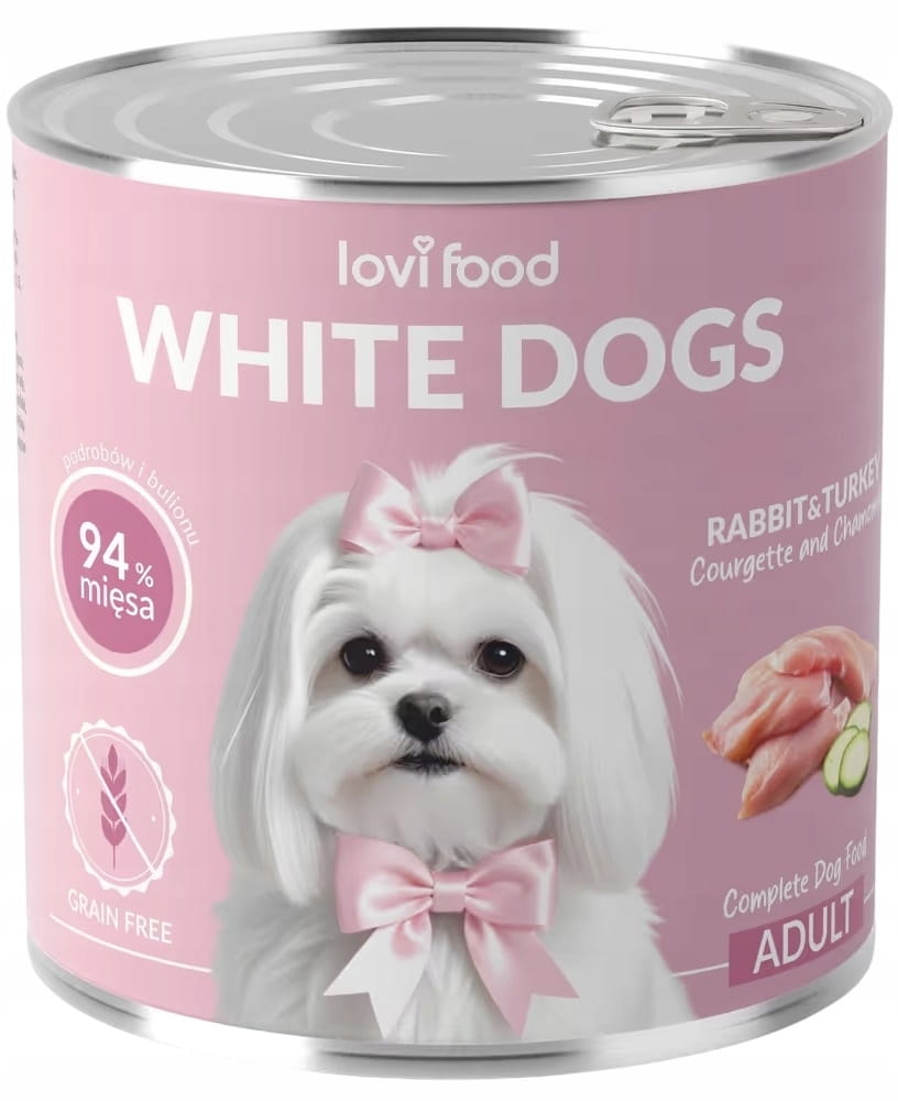 John Dog Lovi Food White Dogs indyk, królik 800 g
