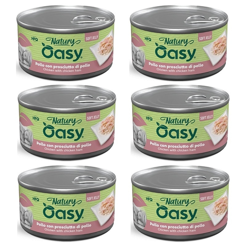 Oasy Natury Soft Jelly kurczak, szynka 150 g × 6