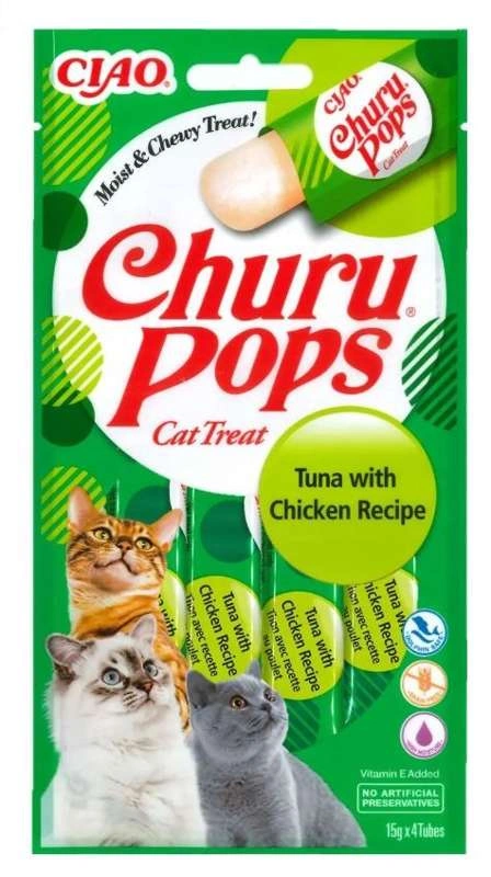 Inaba Churu Pops kurczak, tuńczyk 15 g × 4