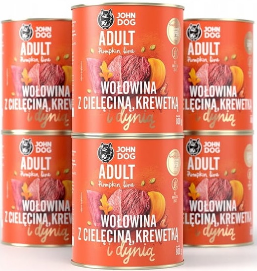 John Dog Pumpkin wołowina, cielęcina adult 800 g × 6